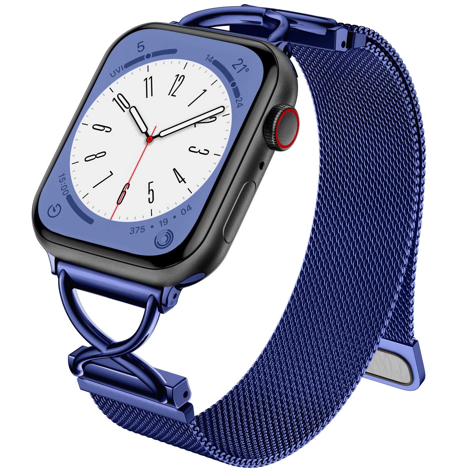 Dirrelo Metal Band Compatible For Apple Watch Bands For Women 40Mm 41Mm 38Mm 44Mm 45Mm 42Mm 49Mm, Mesh Strap With Magnetic Stain